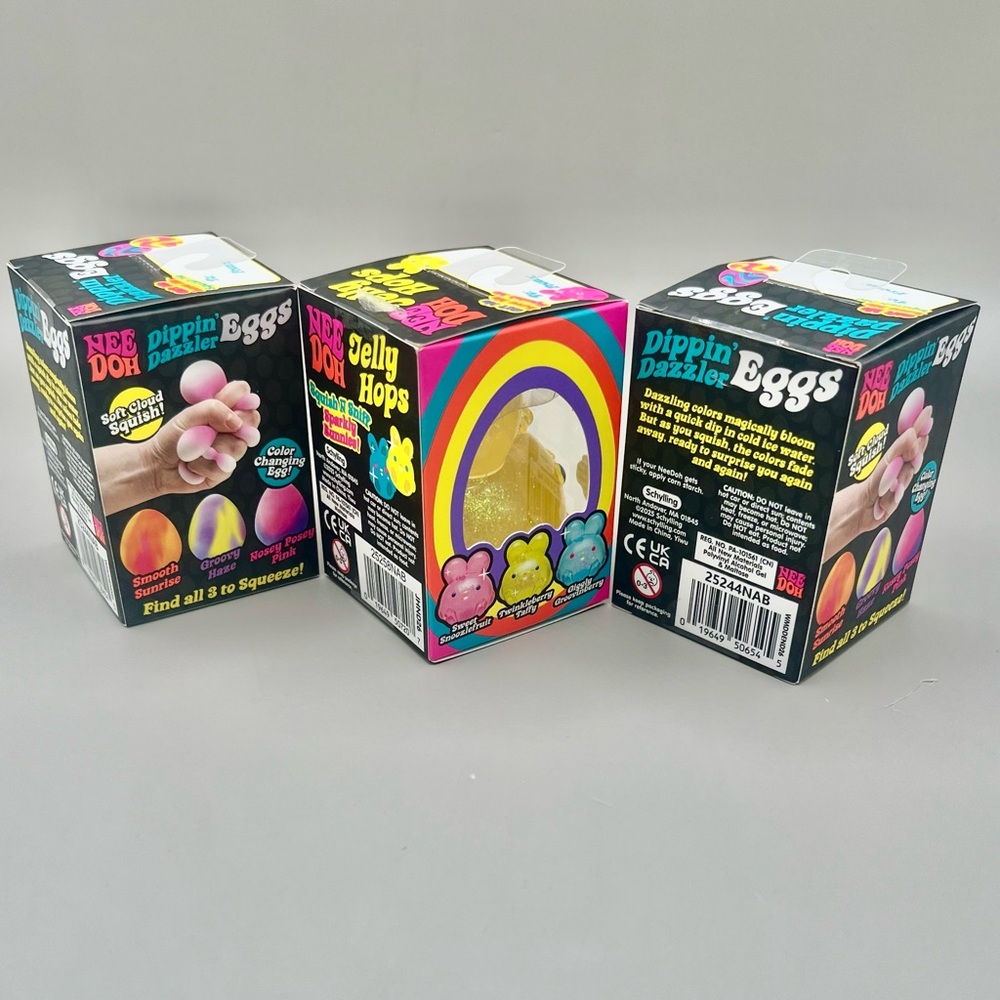 NEEDOH Jelly Hops Scented Yellow Bunny & 2 Dippin’ Dazzler Color Changing Eggs - Picture 3 of 11
